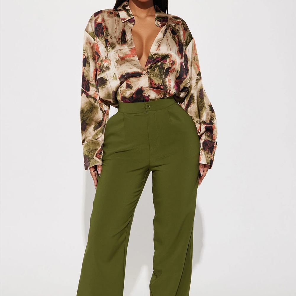 Fashiona Nova satin shirt